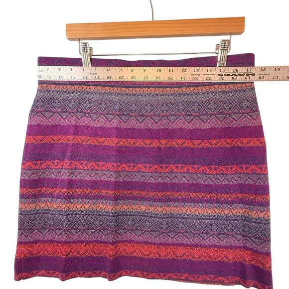 Krimson Klover Merino Wool Silk SIZE XL Geometric Print MiniSkirt Aztec Fairisle - Picture 4 of 9